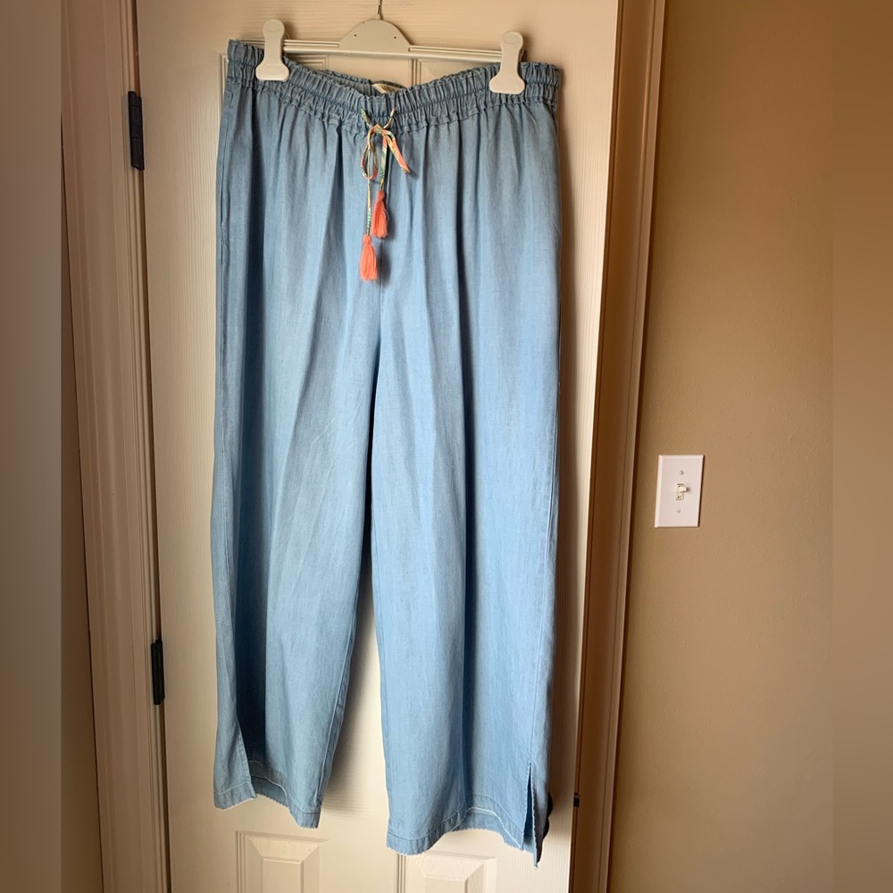 Matilda Jane - Dream Chasers On the Shore Chambray Pants - Size Large - Wide Leg